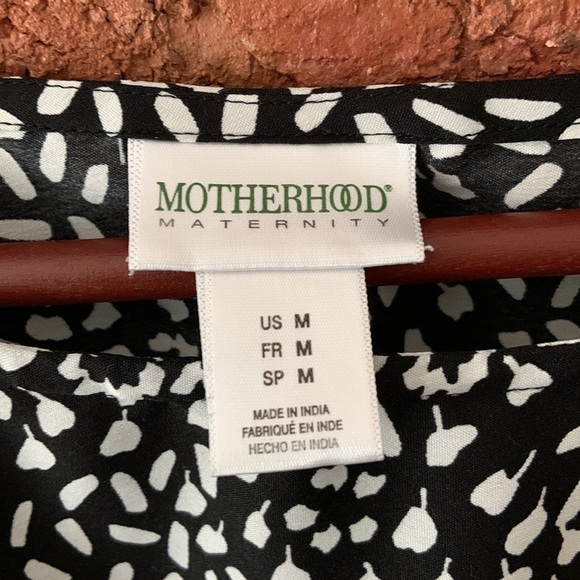 Motherhood Maternity Black & White Teal Tie Dress - Picture 3 of 8